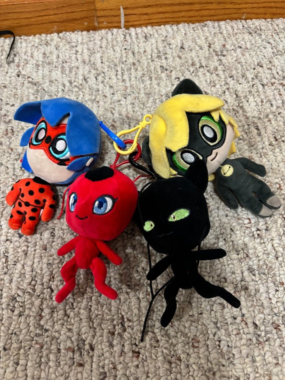 Miraculous Tales of Ladybug and Cat Noir plush Keychains